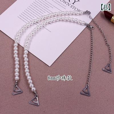 bloomelierのブラストラップ レディース インナー アクセサリー パール風 6mm 8mm オフショル用 見せブラ ドレス用 肩紐 かわいい おしゃれ 2本入り｜アングル3