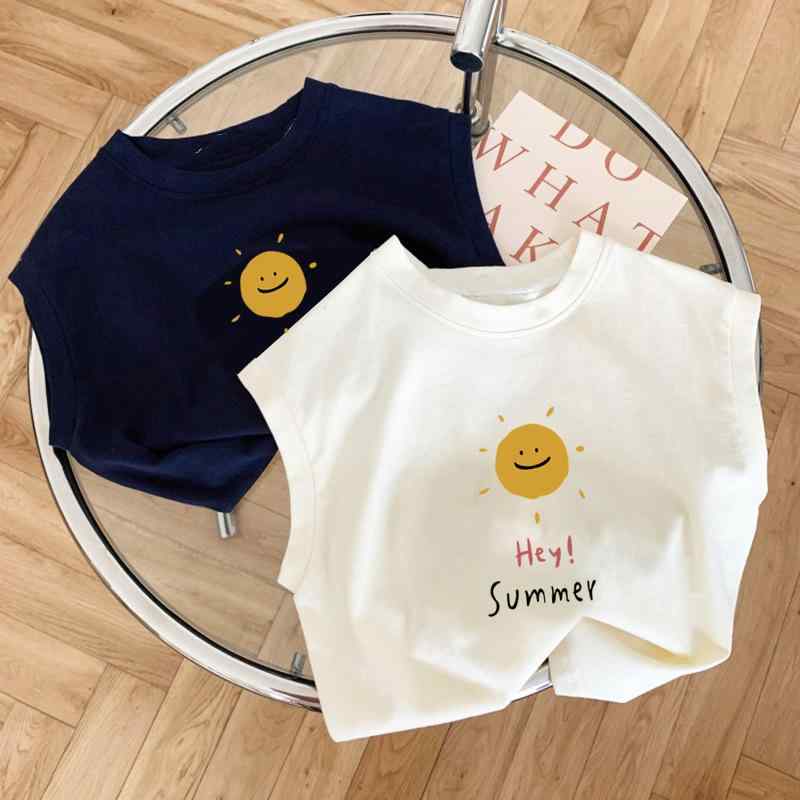 タンクトップ キッズ ベビー ノースリーブ Tシャツ コットン 丸首 キャラクター カジュアル トップス 通学 通園 インナー 男の子 女の子 春夏