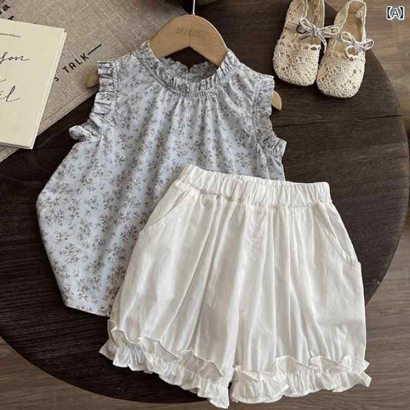 セットアップ キッズ 女の子 半袖 夏 コットン 吸汗速乾 ナチュラル カジュアル シ...