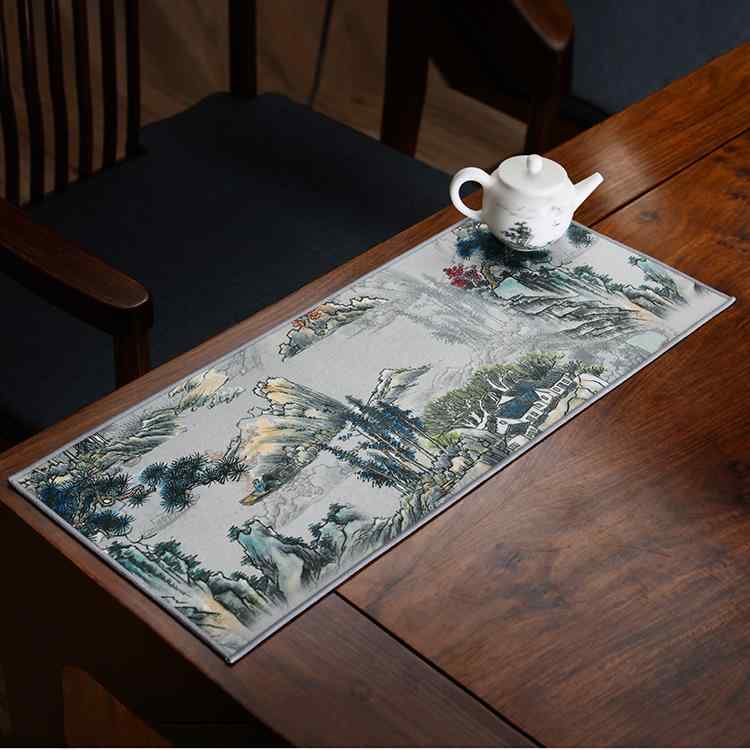 茶席 テーブルランナー リバーシブル フェイクレザー 撥水 和風 モダン 20cm 45cm ...