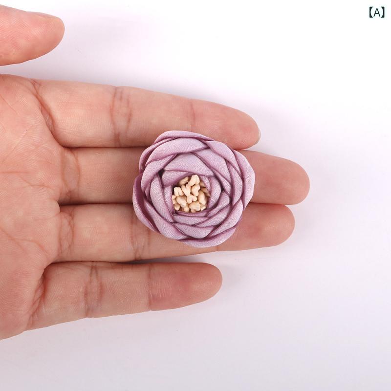 bloomelierのブローチ レディース アクセサリー 花 コサージュ バラ 立体 3D 髪飾り 靴飾り ハンドメイド 素材 手芸 布芸 結婚式 フォーマル カジュアル｜アングル2
