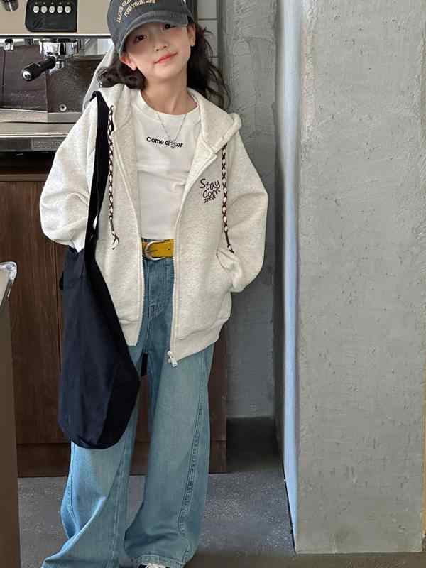 ジャケット キッズ 女の子 アウター 長袖 フード付き ジップアップ 春秋 カジュア...