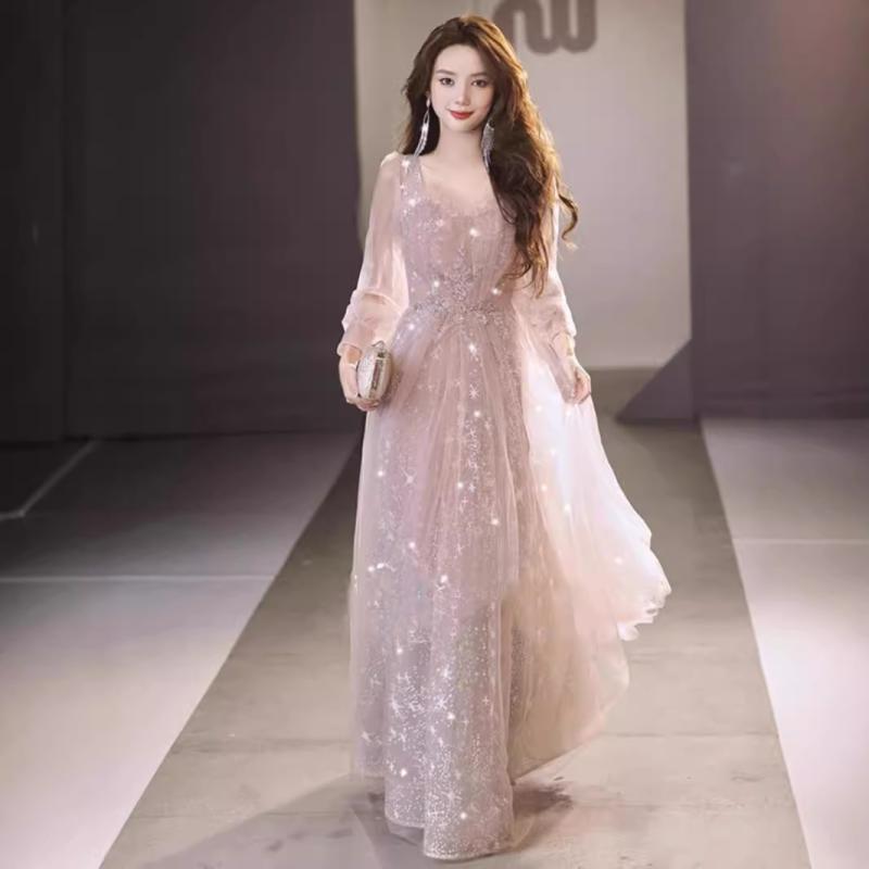 ・カテゴリ: 婚紗・カラードレス・主な素材: ポリエステル・カラー展開: ピンク・サイズ展開: XS、S、M、L、XL、XXL、XXXL、4XL、5XL・ドレスの形: Aライン・デザイン: 無地・スタイル: ハイウエスト・袖丈: 長袖・スカート丈: ロング丈・ウエストライン: ハイウエスト・対象年齢: 成人・テイスト: スイート、フレッシュ・対象性別: 女性・袖の形: レギュラースリーブ