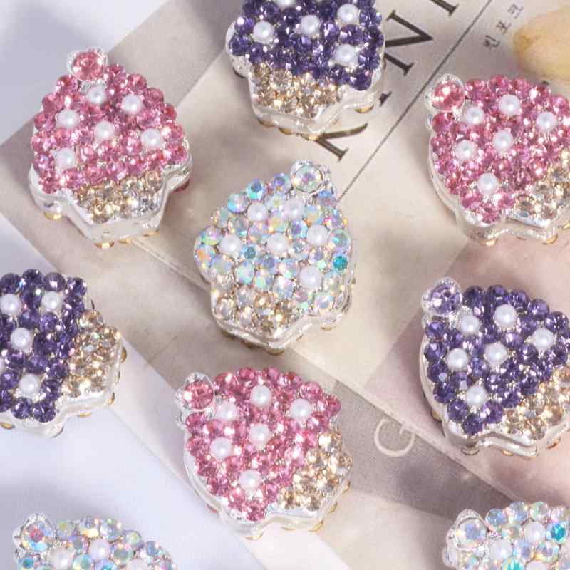 アクセサリーパーツ レディース ビーズ チャーム クリスマスツリー ケーキ 両面 合金 DIY 手芸 ハンドメイド 素材 キーホルダー ストラップ バッグチャーム 2個セット