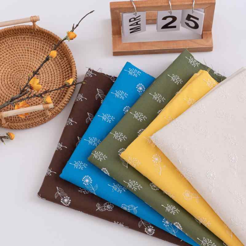 生地 ハンドメイド用 レディース 春夏 コットンリネン 刺繍 エスニック 花柄 キャンバス地 トートバッグ用 クッションカバー用 ソファカバー用 カーテン用 黄色 青色 緑色 茶色 手芸 手作り