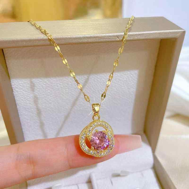 ・スタイル: 冷淡風・処理工程: 電鍍・カラー展開: ゴールドネックレス・素材: 合金（人工宝石/半宝石をはめ込んだ合金）
