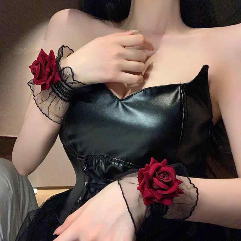 ブレスレット レディース レース ローズ 薔薇 バラ ゴスロリ ロリータ ハロウィン ...