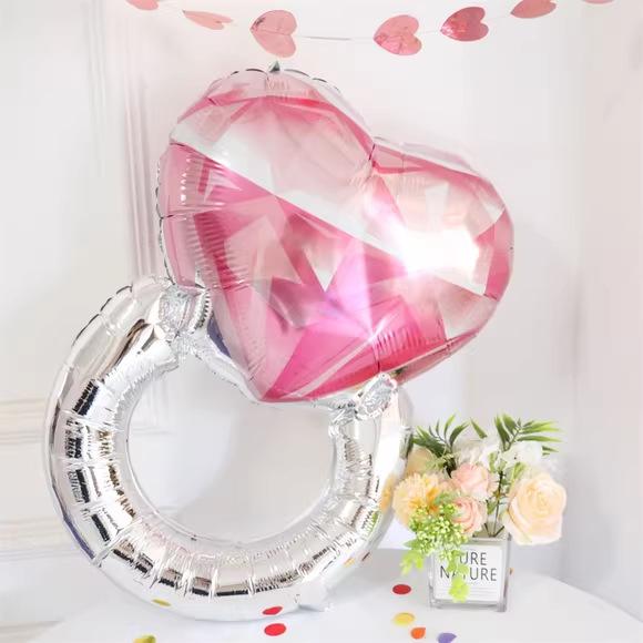 バルーン 風船 特大 指輪型 ハート型 2個セット プロポーズ 結婚式 ウェディング 誕生日 記念日 デコレーション サプライズ パーティー 飾り付け 装飾 おしゃれ かわいい ローズゴールド ピンク
