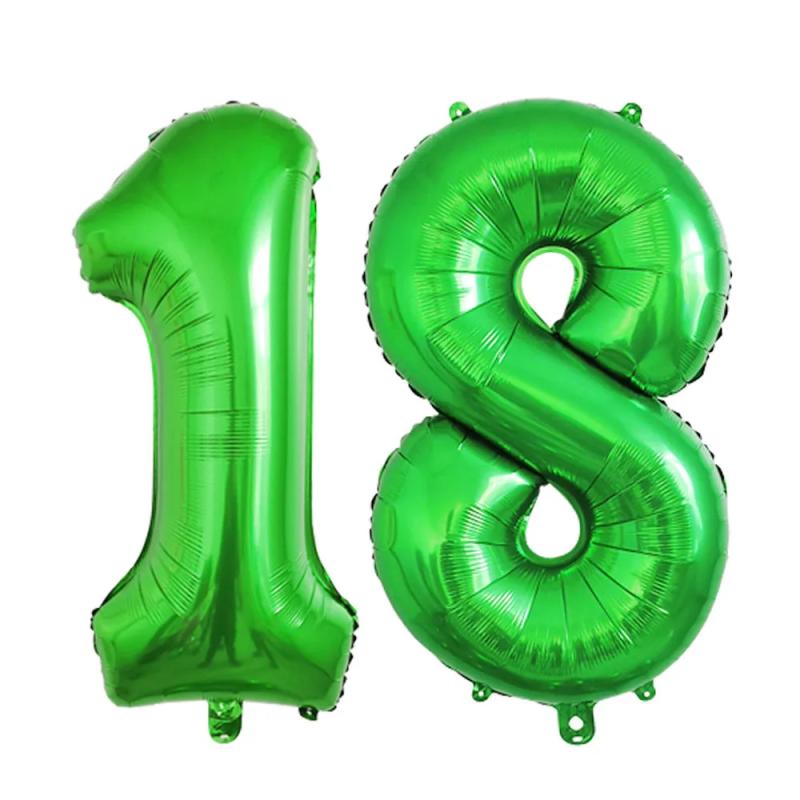 バルーン アルミ風船 特大 ナンバー 数字 メタリックグリーン デコレーション 誕生日 記念日 パーティー 飾り付け