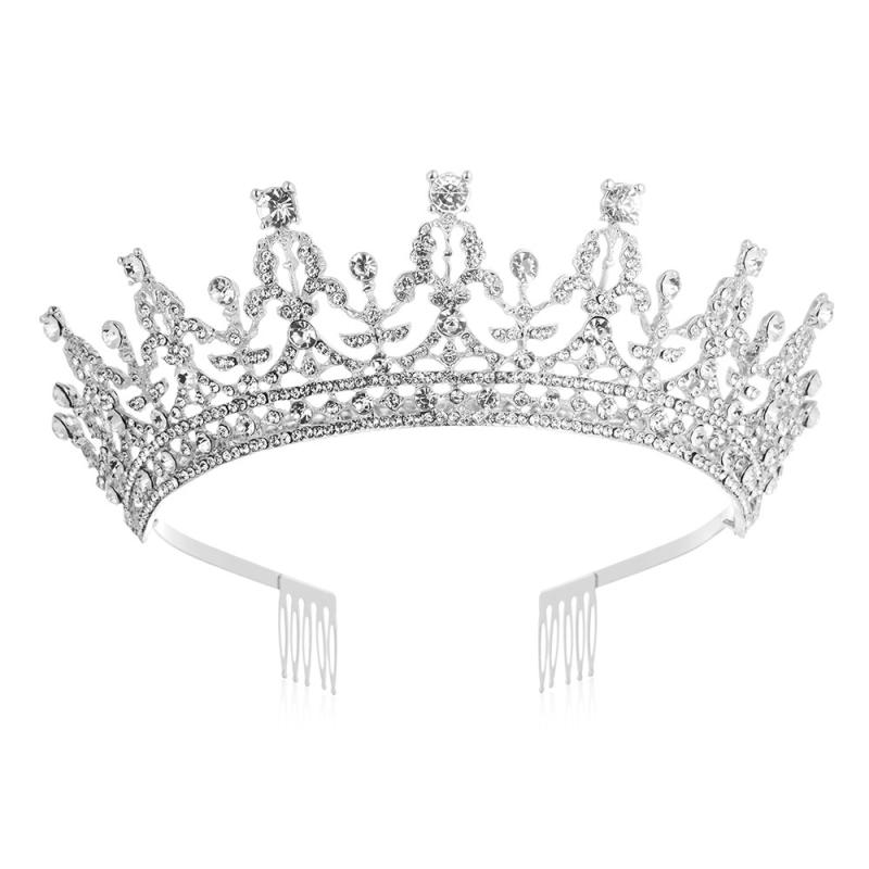 カチューシャ レディース ティアラ ヘアアクセサリー クラウン 髪飾り キラキラ ビジュー ウェディング 結婚式 パーティー 華やか エレガント キュート