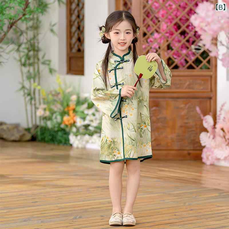 唐装 キッズ ベビー 漢服 子供 チャイナドレス セットアップ 長袖 春秋 男の子 女...