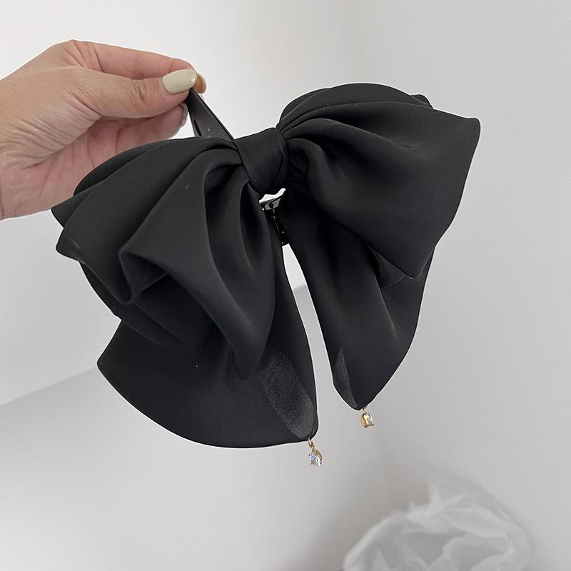 ヘアクリップ レディース バレッタ 髪留め リボン サテン べっ甲風 ヘアアクセサリ...