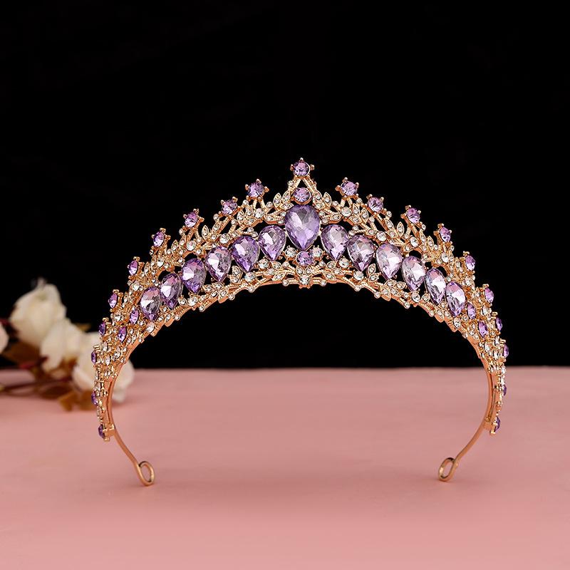 ティアラ レディース ヘッドドレス ウェディング ブライダル クラウン プリンセス キラキラ 高級感 アクセサリー ヘアアクセサリー 結婚式 披露宴 発表会 演奏会 パーティー 誕生日 イベント 電気メッキ加工 カラーストーン クリスタル