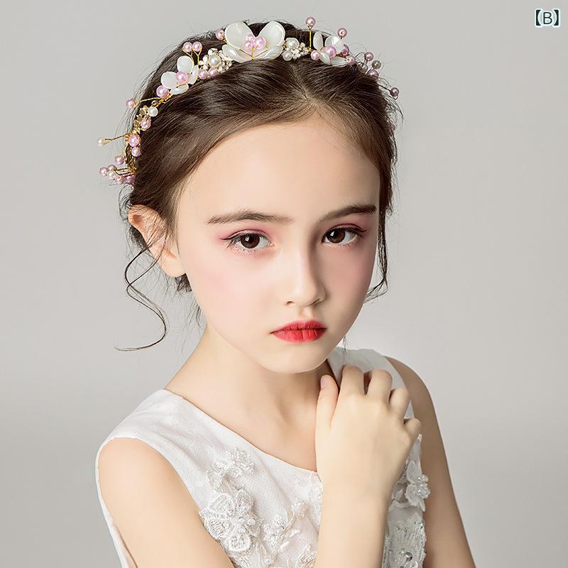 bloomelierのヘアアクセサリー キッズ 女の子 カチューシャ ヘッドドレス 花冠 パール 髪飾り フォーマル 結婚式 発表会 七五三 卒園式 入園式 かわいい 花 フラワー｜アングル3