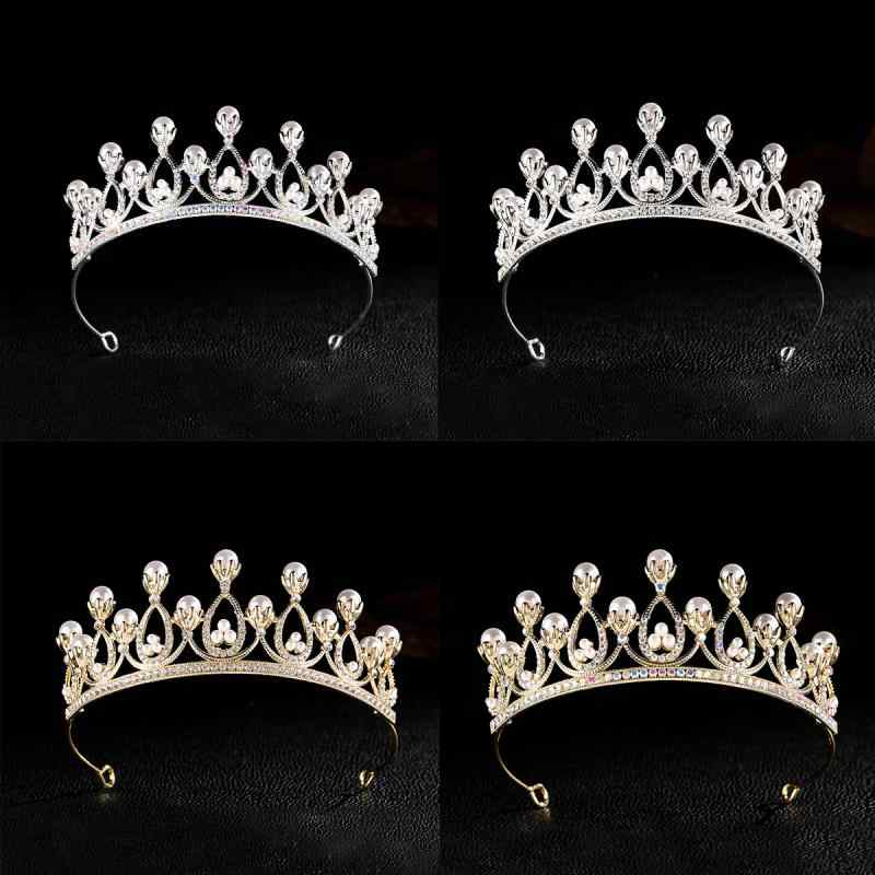 カチューシャ レディース ティアラ クラウン パール ヘアアクセサリー 髪飾り ブライダル ウェディング キラキラ クリスタル ビジュー 結婚式 発表会 パーティー 華やか ゴージャス 電気メッキ加工