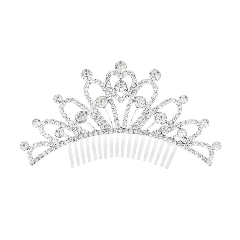 ヘアアクセサリー キッズ 女の子 カチューシャ コーム ティアラ 皇冠 クラウン 王冠 プリンセス キラキラ 水飾 電気メッキ加工 金属製 誕生日プレゼント 発表会 ダンス お祝い 韓国風