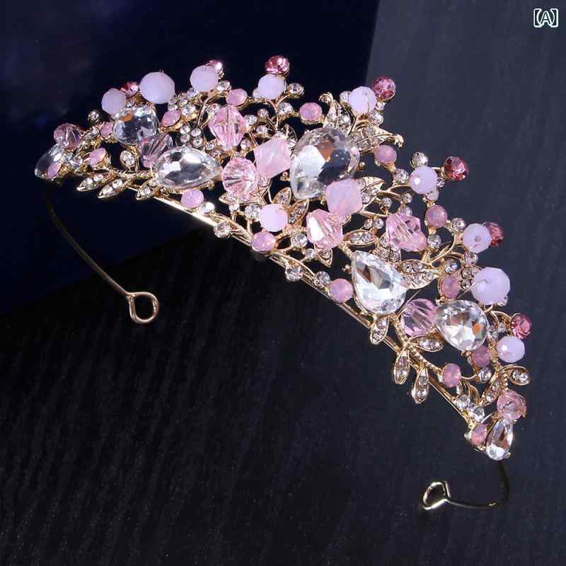 カチューシャ キッズ 女の子 ティアラ 王冠 ヘアアクセサリー クリスタル ピンク 発表会 結婚式 七五三 髪飾り かわいい ヘッドドレス プリンセス