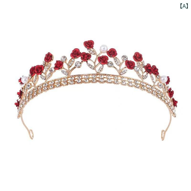 bloomelierのカチューシャ キッズ 女の子 王冠 ティアラ クラウン ヘアアクセサリー ヘアバンド クリスタル キラキラ 誕生日 プレゼント 発表会 演奏会 ドレス用 プリンセス 合金 レトロ｜アングル2