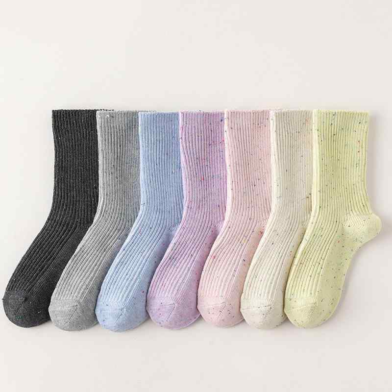 靴下 レディース 中筒 ソックス 春夏秋冬 コットン 抗菌 リブ 5足組 まとめ買い ル...