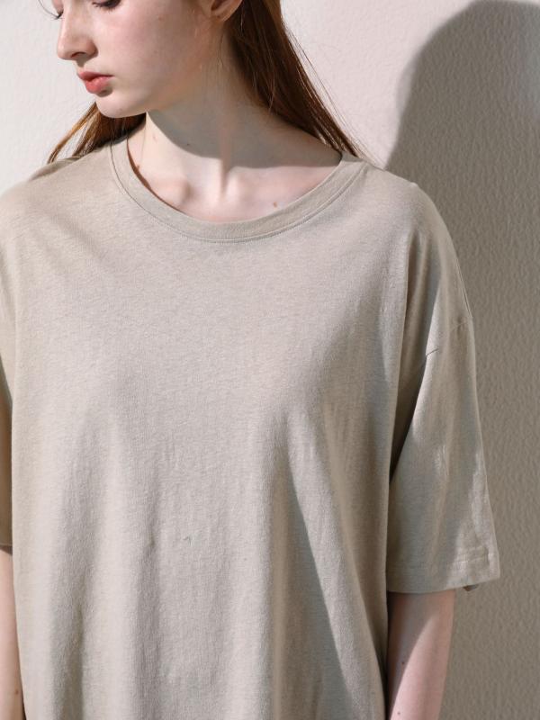 Tシャツ レディース 春夏 半袖 五分袖 コットンリネン 涼しい 吸汗 速乾 ゆったり 丸首 ドロップショルダー トップス 無地 カジュアル