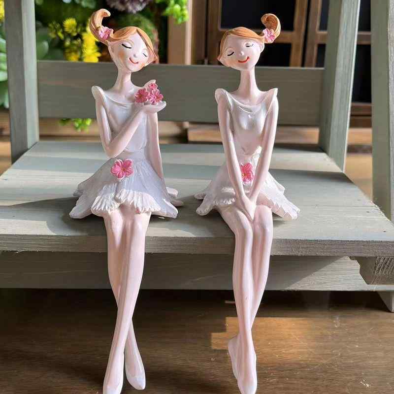 置物 姉妹 女の子 北欧風 オブジェ 樹脂 工芸品 庭園 オーナメント 玄関 リビング 卓上 室内 飾り インテリア 小物 ガーデニング 雑貨 おしゃれ かわいい 贈り物 プレゼント