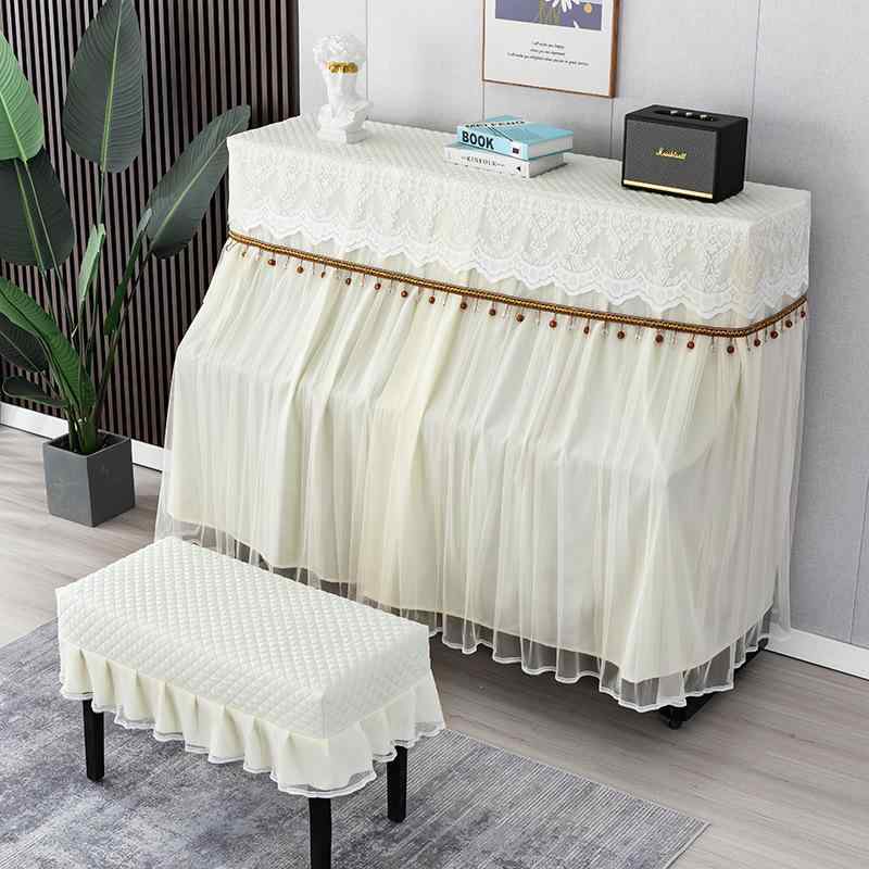 ピアノカバー おしゃれ フルカバー 鍵盤カバー 椅子カバー セット レース 北欧 モダン 防塵 保護 シンプル アップライト 撥水 洗える ピアノ カバー