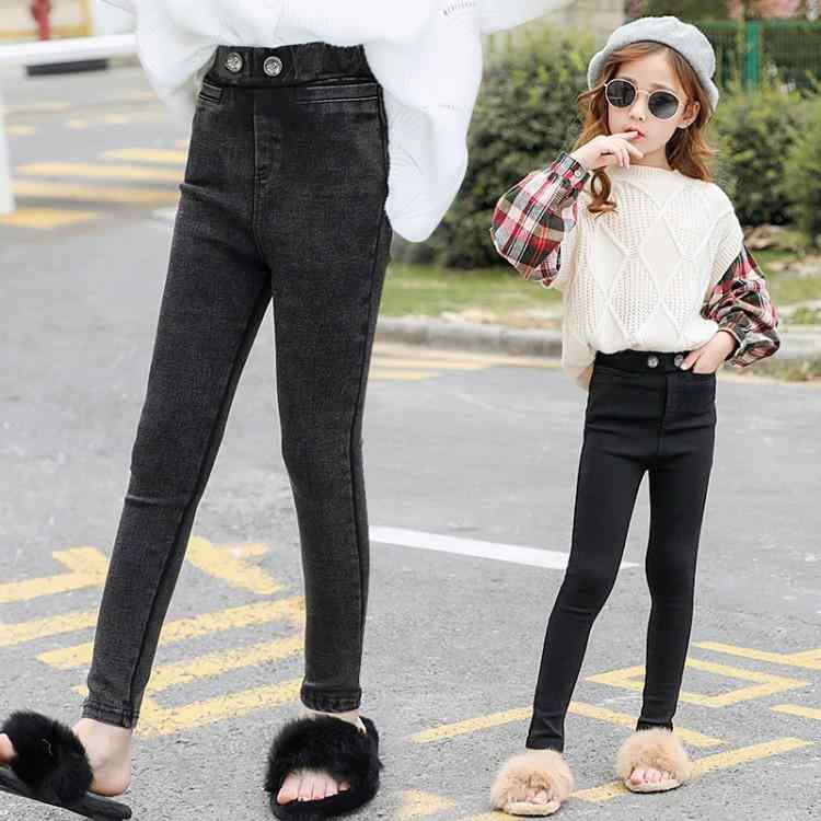 パンツ キッズ 女の子 デニムパンツ ロングパンツ 裏起毛 ストレッチ スリム レギパン ジーパン ジーンズ ボトムス 長ズボン ウエストゴム 無地 通学 発表会 カジュアル 秋冬 おしゃれ