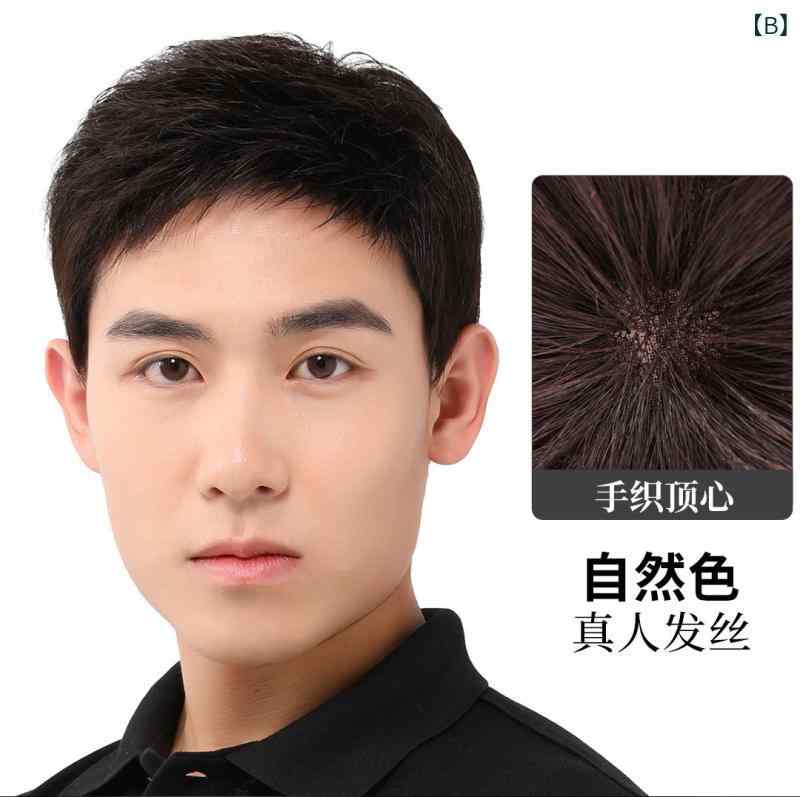ウィッグ メンズ フルウィッグ ショート 自然 黒髪 軽量 通気性 医療用 部分手植え...