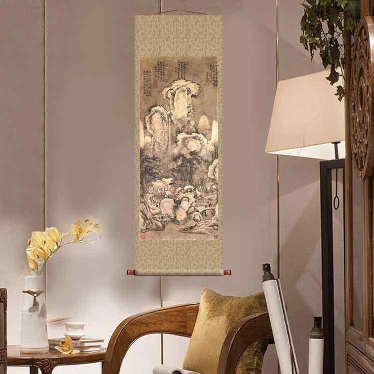 ・カテゴリ: 国画・スタイル: 明清古典・工芸: スプレーペイント・テーマ: 山水画・仕様: 乳白幅広軸50X150cm、復古幅広軸50X150cm・サイズ: 画心サイズ39X91cm・配置スペース: 玄関・装飾形式: 装飾掛け軸または額装または鏡心
