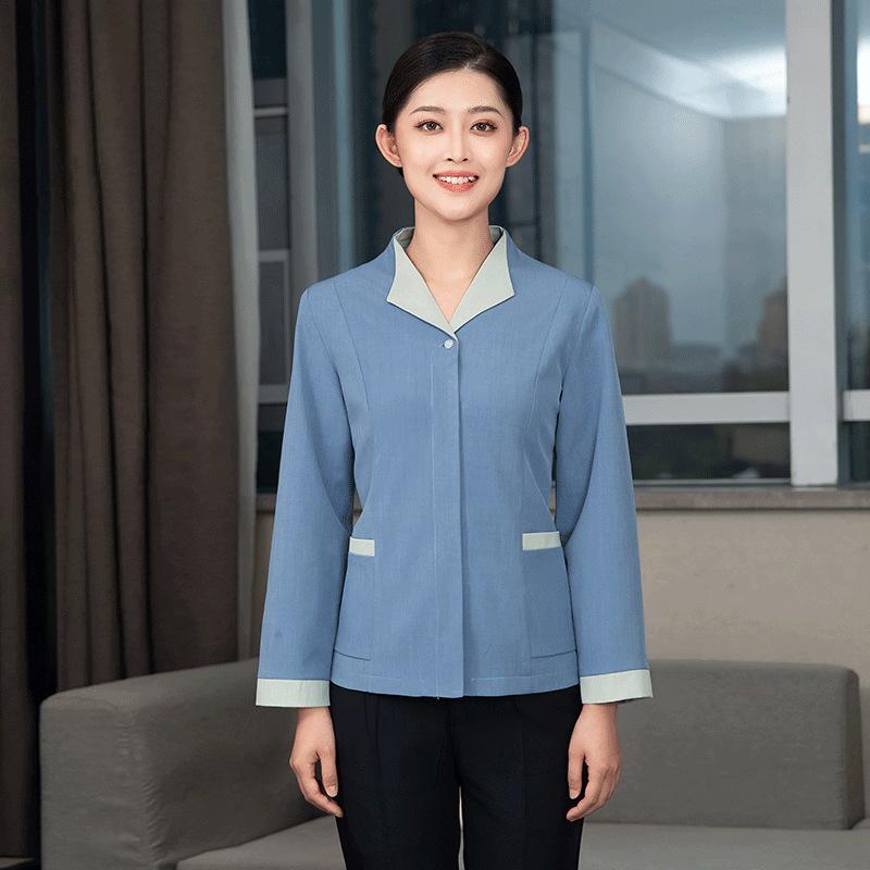 ・カテゴリ: 服装・用途: 保洁服・機能: 吸湿排汗・ボトムス丈: 長ズボン・主な素材: ポリエステル、ポリウレタン・カラー展開: グリーン、ライトブルー・サイズ展開: L、XL、XXL、XXXL、4XL、5XL・上下衣類分類: トップス・袖丈: 長袖・ネックライン: 折り襟型:: 襟