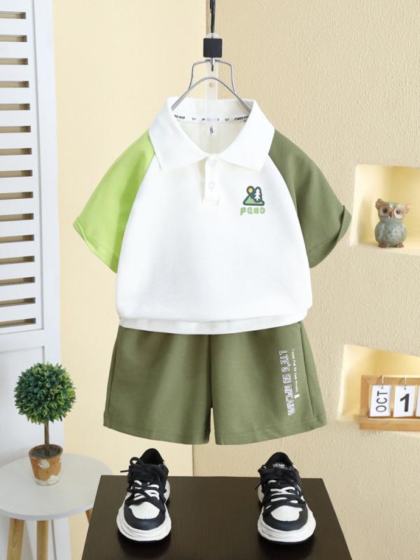 セットアップ キッズ 半袖 ポロシャツ ハーフパンツ 男の子 女の子 子供服 コットン混 スポーティー カジュアル 動きやすい かわいい 通園 通学 運動