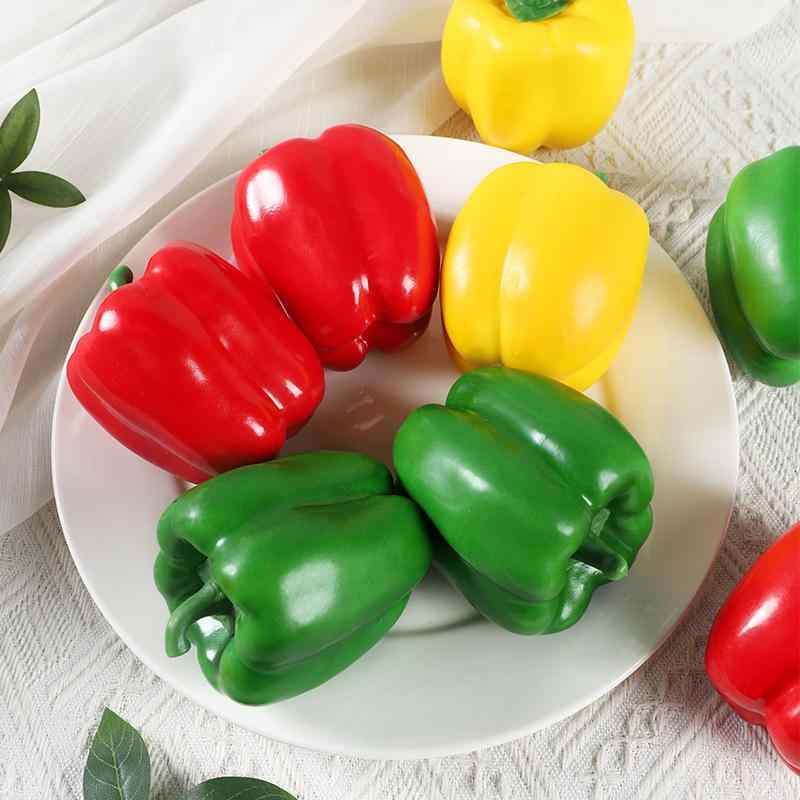 おもちゃ 模擬野菜 パプリカ ピーマン 模型 食品サンプル リアル デコレーション 飾り付け 撮影道具 ディスプレイ 知育玩具