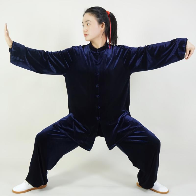 ・カテゴリ: 太極拳服・対象: 男女通用・柄: 無地・主な素材: （ポリエステル）・素材の割合: 95%・カラー展開: 深藍色、黒色・サイズ展開: L/165、XXL/175