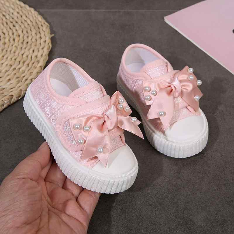 スニーカー キッズ 女の子 秋 帆布靴 キャンバスシューズ 柔らかいソール リボン ローカット PUレザー マジックテープ 履きやすい かわいい 通学 通園 普段履き ベビーシューズ