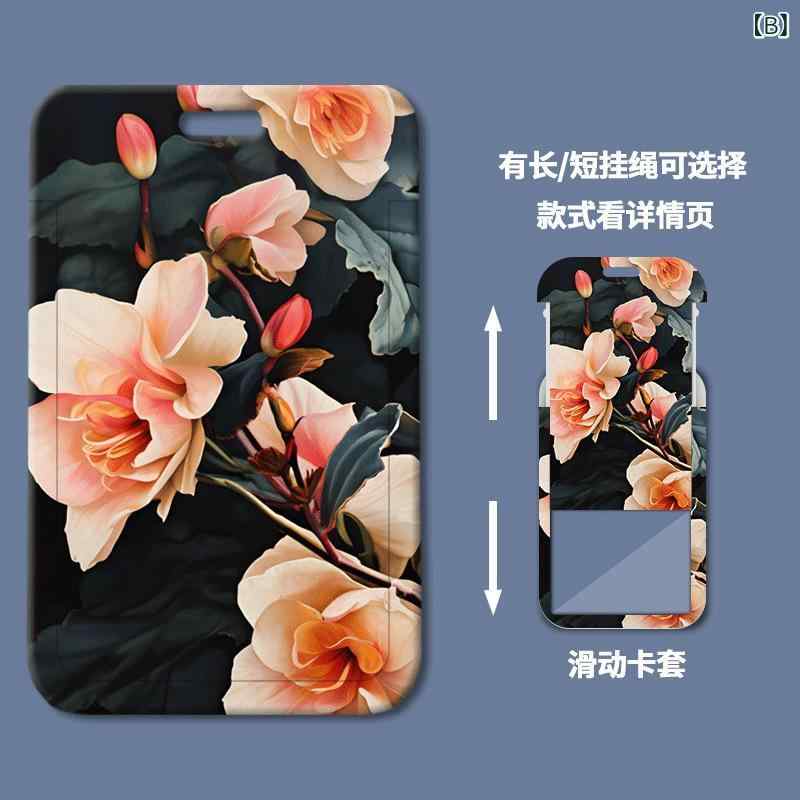 bloomelierのパスケース レディース メンズ キッズ スライド式 薔薇 クマ 定期入れ ICカードホルダー IDカードホルダー 社員証入れ 名札ケース 通学 通勤｜アングル3