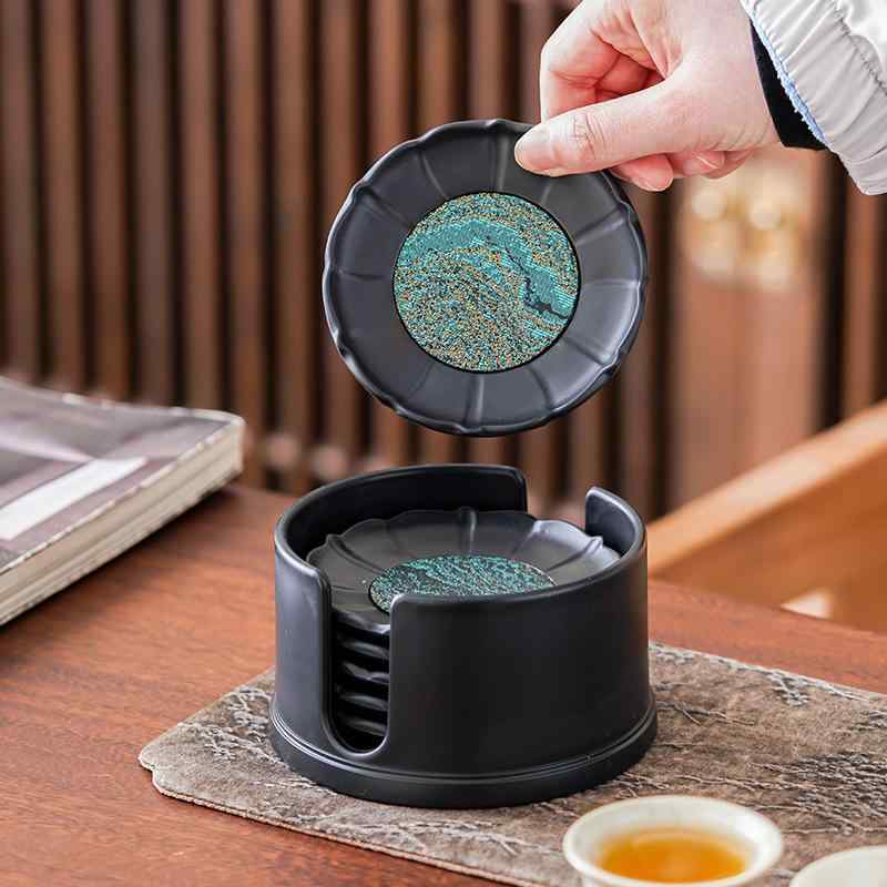 コースター 福 隔熱 マット おしゃれ 茶器 付属品 オフィス 耐熱 滑り止め 新中華...