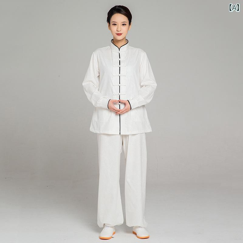 太極拳服 男女兼用 春夏 テンセル麻 武術 演武 練習着 中国風 部屋着 吸汗速乾 ゆ...