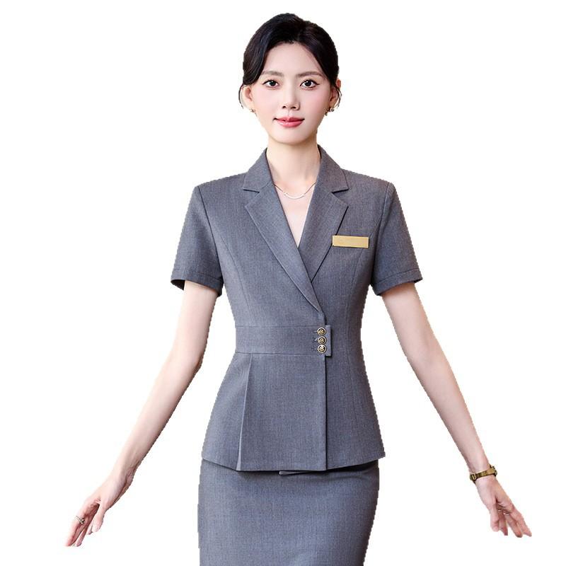 セットアップ レディース 春夏 半袖 ジャケット パンツ スカート 3点セット 事務服 ビジネス オフィス 通勤 リクルート 制服 スーツ ウォッシャブル 洗える 消臭 抗菌 形態安定 ストレッチ