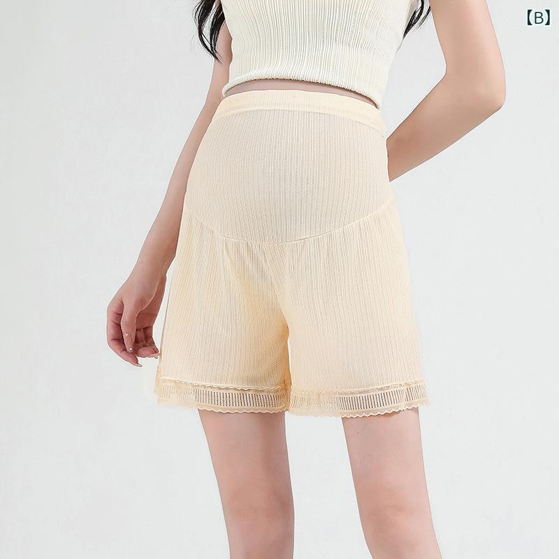 bloomelierのショートパンツ レディース 妊婦 マタニティ 安全パンツ 接触冷感 薄手 托腹 ハイウエスト 下着 3分丈 インナーパンツ 伸縮性 通気性 カジュアル ルームウェア｜アングル3