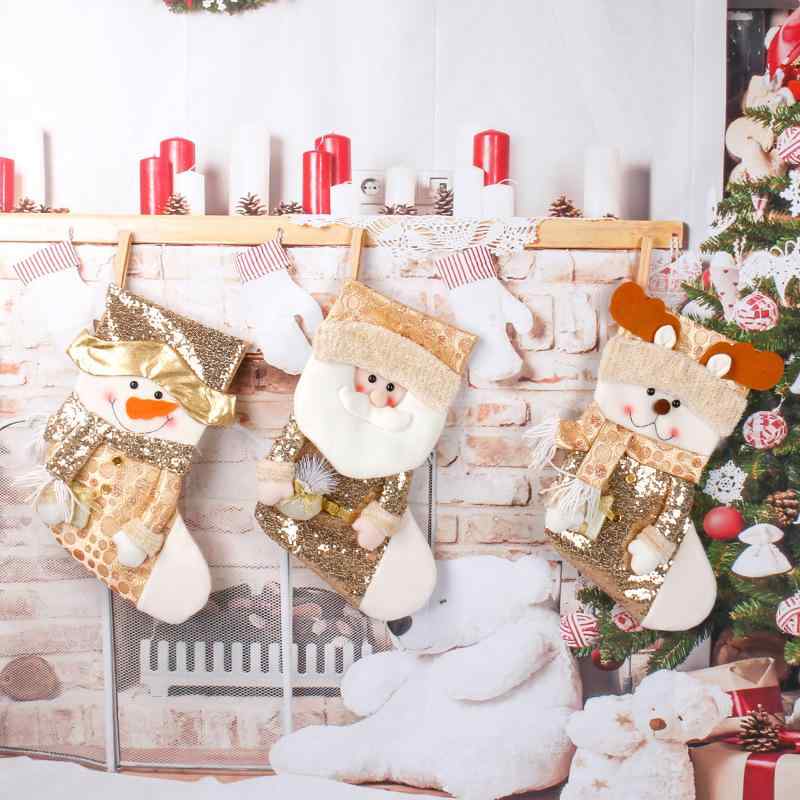 ・素材: 布・カラー展開: ゴールド、レッド、シルバー・デザイン: サンタクロース、雪だるま、トナカイ・スタイル: クリスマス風・適用祝日: クリスマス・カテゴリ: クリスマスデコレーション・製法: 半手工作業・半機械