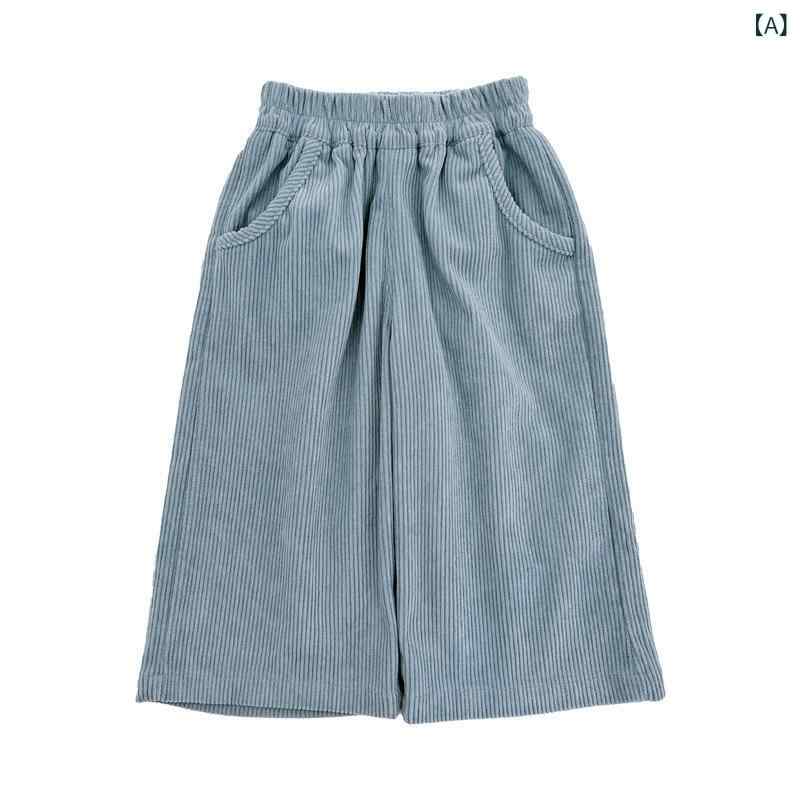 ・カテゴリ: 子供用パンツ・スタイル: 韓国風・素材: コーデュロイ、綿 70%・パンツ丈: ロングパンツ・対象性別: 女性・対象年齢: 3～8歳・パンツの形: コーデュロイパンツ・柄: 無地・ウエスト: ミディアムウエスト・前開き: ゴムウエスト・カラー展開: ブルー、オフホワイト・対応身長: 80cm、90cm、100cm、110cm、120cm、130cm、140cm
