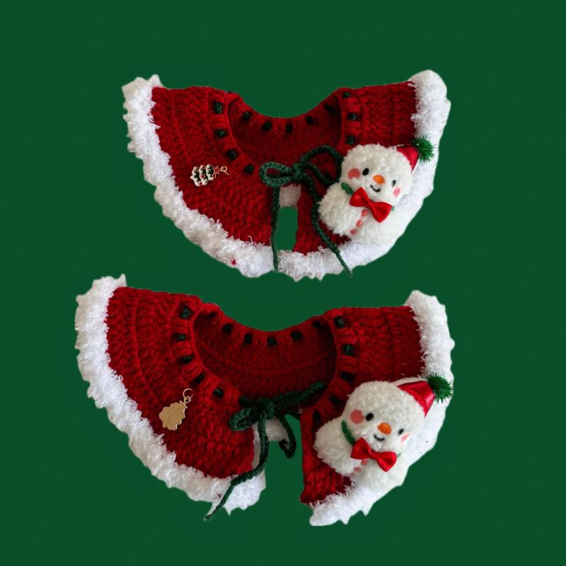 ペット服 犬 猫 兼用 クリスマス 新年 飾り スカーフ マント 帽子 サンタクロース 雪だるま コスチューム チワワ トイプードル かわいい おしゃれ かわいい お祝い