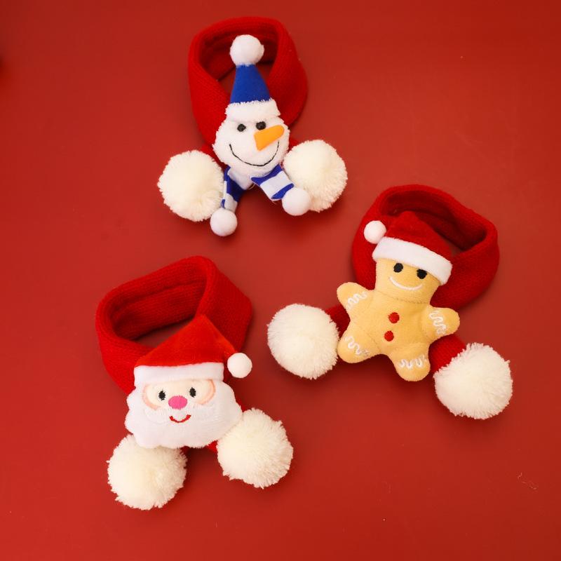 ・カテゴリ: マフラー・柄: キャラクター・カラー展開: サンタクロース、トナカイ、スノーマン、クッキー、クリスマスツリー、靴下、手袋・素材: ポリエステル混紡・対象: ユニセックス・サイズ展開: Sサイズ（15-35cm）、Mサイズ（30-55cm）・スタイル: ポップ