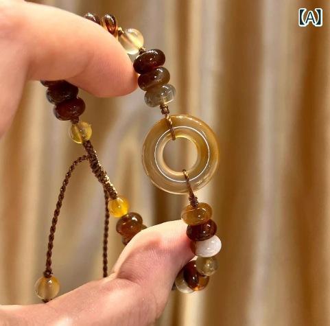 ・カテゴリ: 手飾・主な素材: 合金・加工技術: 電気メッキ・スタイル: レディース、レトロ、文芸レトロ・デザイン: 幾何学的・対象者: 女性・カラー: ブラウンビーズブレスレット