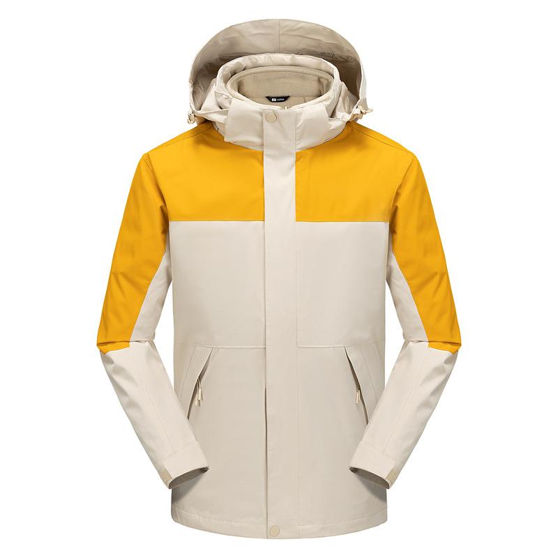・カテゴリ: 登山ジャケット・素材: Gore-Tex・柄: 無地・性別: ユニセックス・裏地: フリース・対象: 大人、カップル・フード: 付き・構成: 2点セット・取り外し: 可能・ファー襟素材: ポリエステル・カラー展開: 濃紺、ブラック、カーキ、コーラルピンク、グリーン、グレー・サイズ展開: S, M, L, XL, XXL, XXXL, 4XL, 5XL・インナー: フリース・防水透湿性: 5001〜10000mm・フィット: レギュラー・着丈: レギュラー