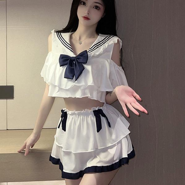 セーラー服 レディース コスプレ セクシーランジェリー 制服 かわいい リボン ミニ...