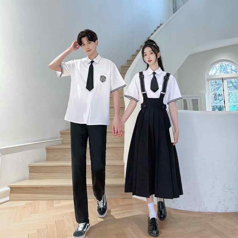 制服 学生 男女兼用 半袖 シャツ スカート パンツ セット JK制服 学院風 通気性 合唱 発表会 卒業式 イベント 演奏会 衣装 ペアルック 夏用