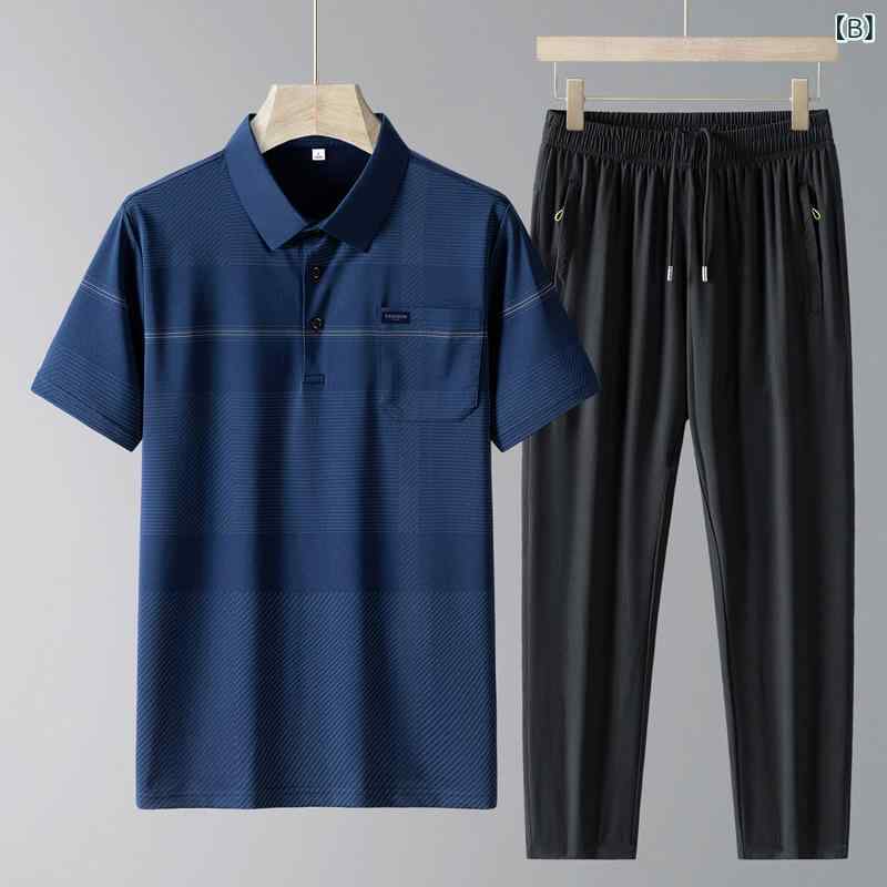 セットアップ メンズ 接触冷感 薄手 半袖 Tシャツ ロングパンツ 2点セット ルームウェア 部屋着 パジャマ ゆったり 通気性 速乾 シニア 普段着 bloomelier-10742485 bloomelier サンプル画像3