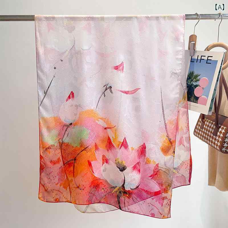 スカーフ レディース シルク調 ショール 春夏 薄手 ジャガード 花柄 大判 ストール 旅行 ビーチ 紫外線対策 日焼け防止 冷房対策 母の日 ギフト プレゼント ミセス シニア 上品 おしゃれ 通勤 bloomelier-10743771 bloomelier サンプル画像2