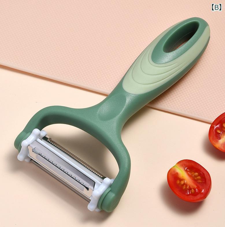 ピーラー 多機能 3in1 千切り 削り器 皮むき器 ステンレス製 切れ味抜群 野菜 果物 スライサー キッチン 調理器具 便利グッズ 時短 bloomelier-10772605 bloomelier サンプル画像3